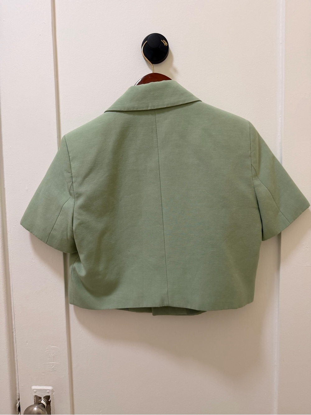 ZARA Light Sage Short Sleeve Cropped Blazer Set - Picture 6 of 6